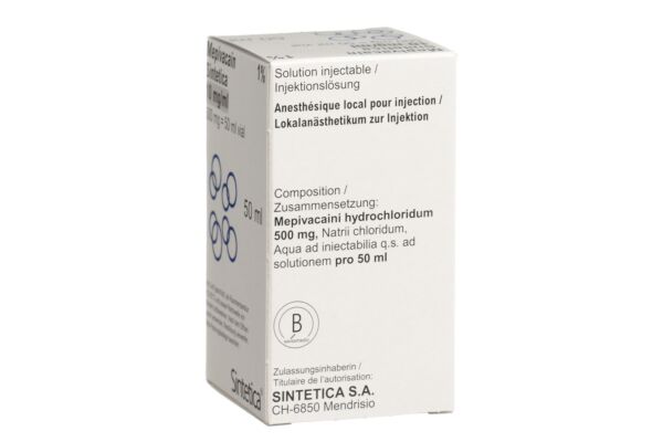 Mepivacain Sintetica Inj Lös 1 % Vial 50 ml