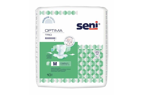 Seni Optima Trio changes complets M avec ceinture respirants tour de taille 70-105cm 8 gouttes 10 pce