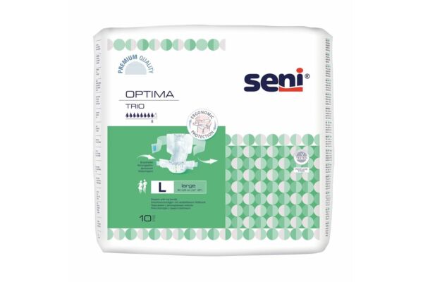 Seni Optima Trio Vorlagen L mit Hüftbund atmungsaktiv Hüftumfang 80-125cm 8 Tropfen 10 Stk