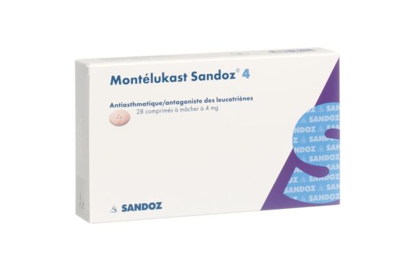 Montélukast Sandoz cpr croquer 4 mg 28 pce