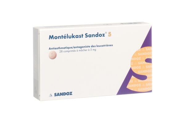 Montélukast Sandoz cpr croquer 5 mg 28 pce