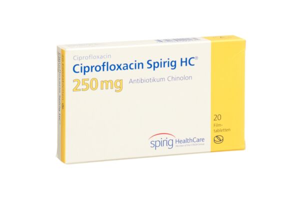 Ciprofloxacine Spirig HC cpr pell 250 mg 20 pce