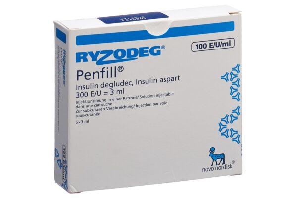 Ryzodeg Penfill sol inj 5 cartouche 3 ml