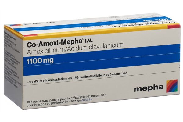 Co-Amoxi-Mepha subst sèche 1100 mg flac 10 pce