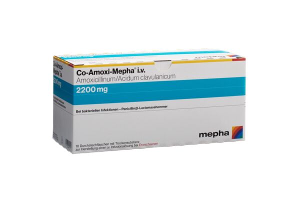 Co-Amoxi-Mepha Trockensub 2200 mg in Durchstechflasche 100 ml 10 Stk