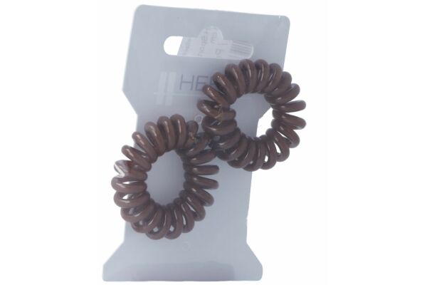 Herba élastique à cheveux 3.8cm petit marron 2 pce