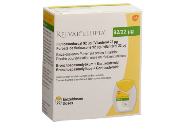 Relvar Ellipta pdr inh 92mcg/22mcg 30 dos