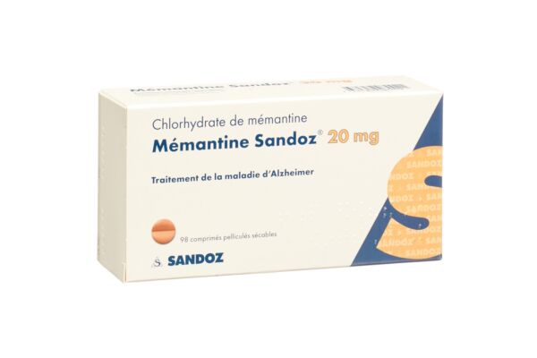 Mémantine Sandoz cpr pell 20 mg 98 pce