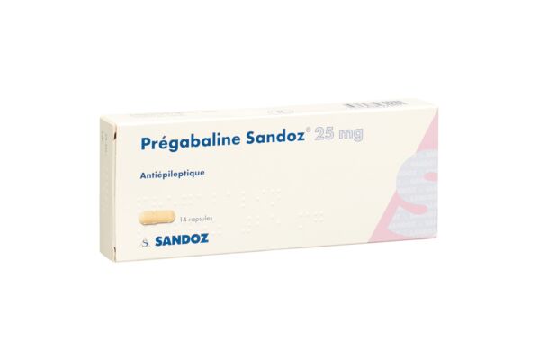 Prégabaline Sandoz caps 25 mg 14 pce