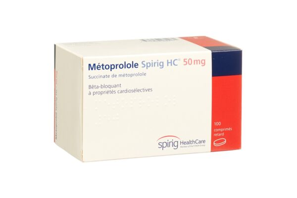 Métoprolol Spirig HC cpr pell ret 50 mg 100 pce