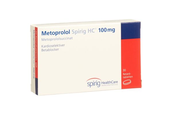 Métoprolol Spirig HC cpr pell ret 100 mg 30 pce