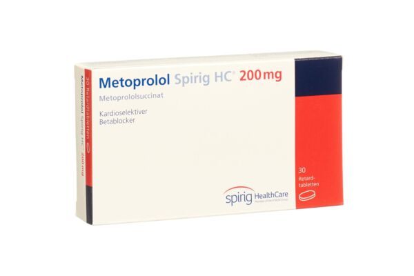 Métoprolol Spirig HC cpr pell ret 200 mg 30 pce