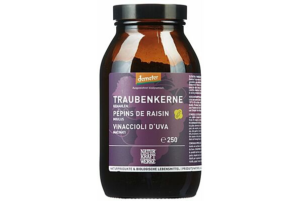 Naturkraftwerke Traubenkerne mit Traubenhautanteilen gemahlen Demeter 250 g