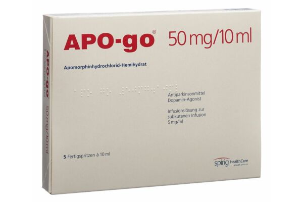 APO-go sol perf 50 mg/10ml seringue préremplie 5 x 10 ml