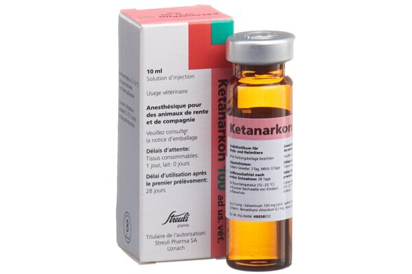 Ketanarkon Inj Lös 100 mg/ml ad us vet. Fl 10 ml