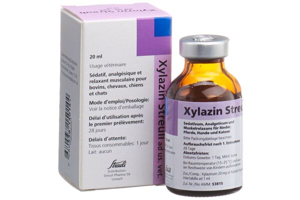 Xylazin Streuli Inj Lös 20 mg/ml ad us vet. Fl 20 ml