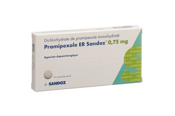 Pramipexol ER Sandoz Ret Tabl 0.75 mg 10 Stk