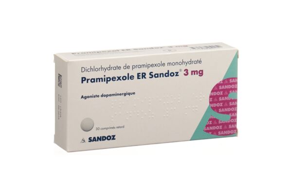 Pramipexole ER Sandoz cpr ret 3 mg 30 pce