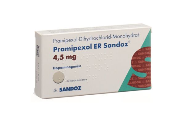 Pramipexole ER Sandoz cpr ret 4.5 mg 30 pce