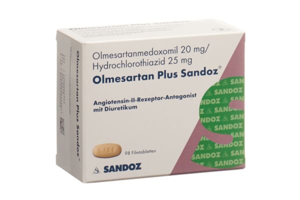 Olmésartan Plus Sandoz cpr pell 20/25mg 98 pce