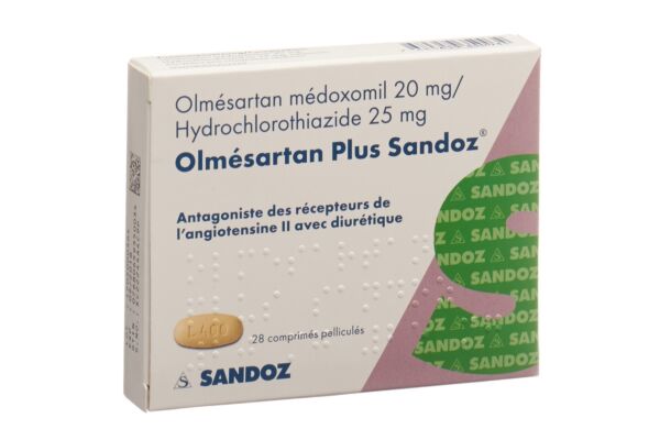 Olmésartan Plus Sandoz cpr pell 20/25mg 28 pce