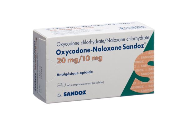 Oxycodone-Naloxone Sandoz cpr ret 20 mg/10 mg 60 pce