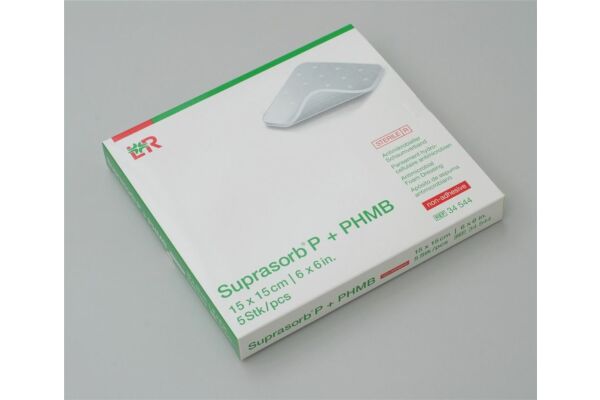 Suprasorb P + PHMB pansement mousse antimicrobien 15x15cm 5 pce