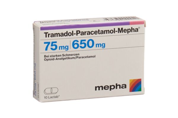 Tramadol-Paracetamol-Mepha Lactab 75/650 mg 10 pce