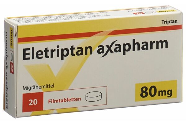 Élétriptan Axapharm cpr pell 80 mg 20 pce