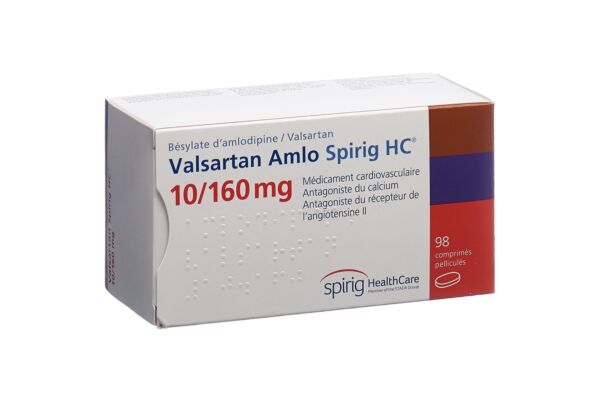 Valsartan Amlo Spirig HC cpr pell 10/160mg 98 pce