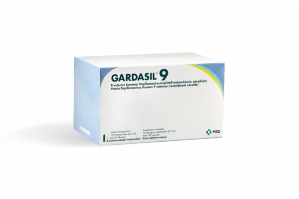 Gardasil 9 susp inj en seringue préremplie 10 x 0.5 ml