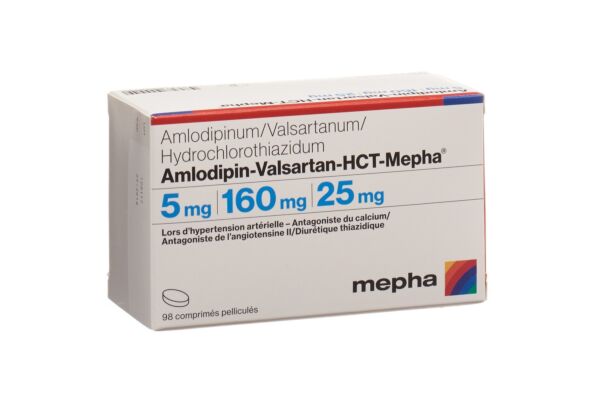 Amlodipin-Valsartan-HCT-Mepha cpr pell 5mg/160mg/25mg 98 pce