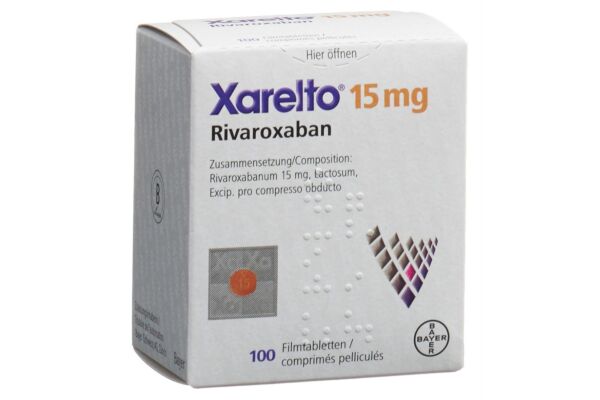 Xarelto cpr pell 15 mg bte 100 pce