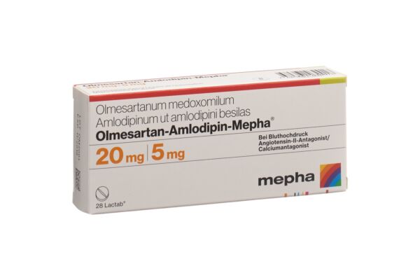 Olmesartan-Amlodipin-Mepha Filmtabl 20mg/5mg 28 Stk