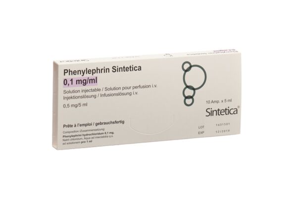 Phenylephrin Sintetica prép inj perf 0.5 mg/5ml 10 amp 5 ml