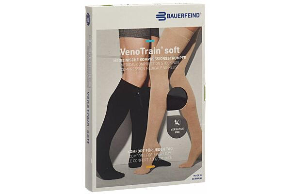 VENOTRAIN SOFT A-D KKL2 XL normal/long offene Fussspitze schwarz 1 Paar