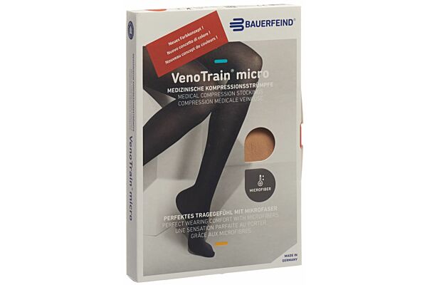 VENOTRAIN MICRO A-D CCL2 L plus/long pied ouvert crème 1 paire