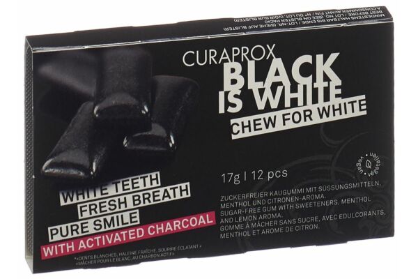 Curaprox Black is White gomme à mâcher blist 12 pce