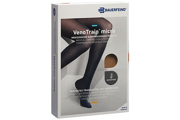 VENOTRAIN MICRO A-TU KKL2 S normal/short offene Fussspitze caramel