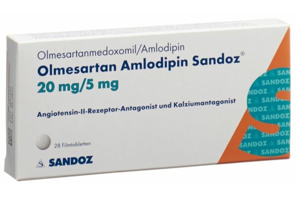 Olmesartan Amlodipin Sandoz Filmtabl 20/5 mg 28 Stk