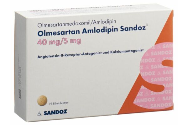 Olmésartan Amlodipine Sandoz cpr pell 40/5 mg 98 pce