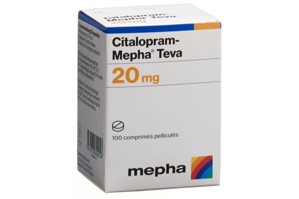 Citalopram-Mepha Teva cpr pell 20 mg bte 100 pce