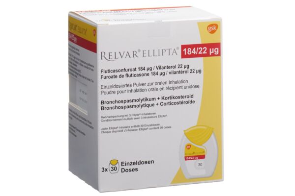 Relvar Ellipta pdr inh 184mcg/22mcg 3 x 30 dos