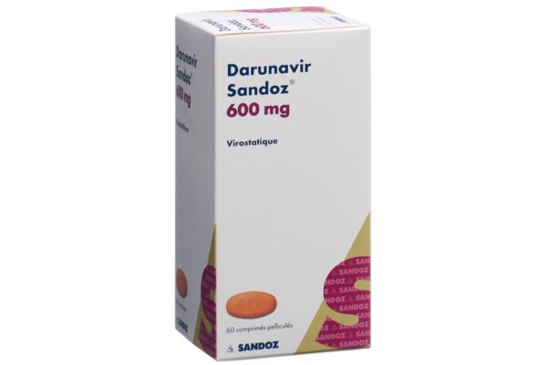 Darunavir Sandoz cpr pell 600 mg bte 60 pce