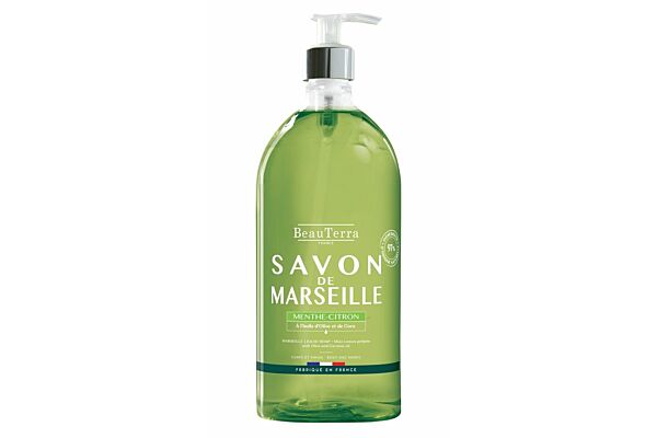 BeauTerra savon de Marseille liquide menthe-citron fl 1000 ml