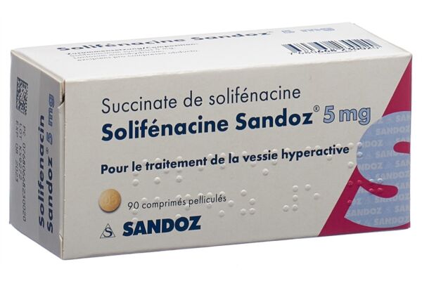 Solifénacine Sandoz cpr pell 5 mg 90 pce