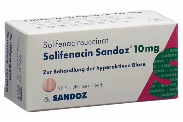 Solifénacine Sandoz cpr pell 10 mg 90 pce