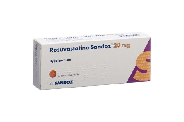 Rosuvastatine Sandoz cpr pell 20 mg 50 pce