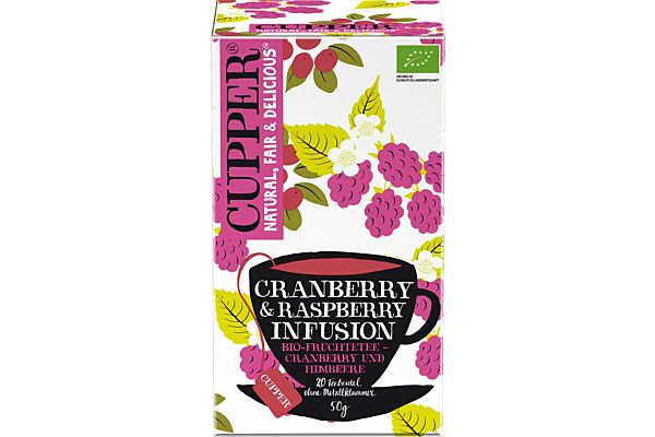 CUPPER Cranberry & Himbeer Früchtetee Bio 20 Stk