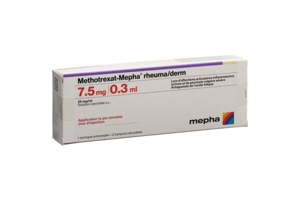 Methotrexat-Mepha rheuma/derm sol inj 7.5 mg/0.3ml ser pré